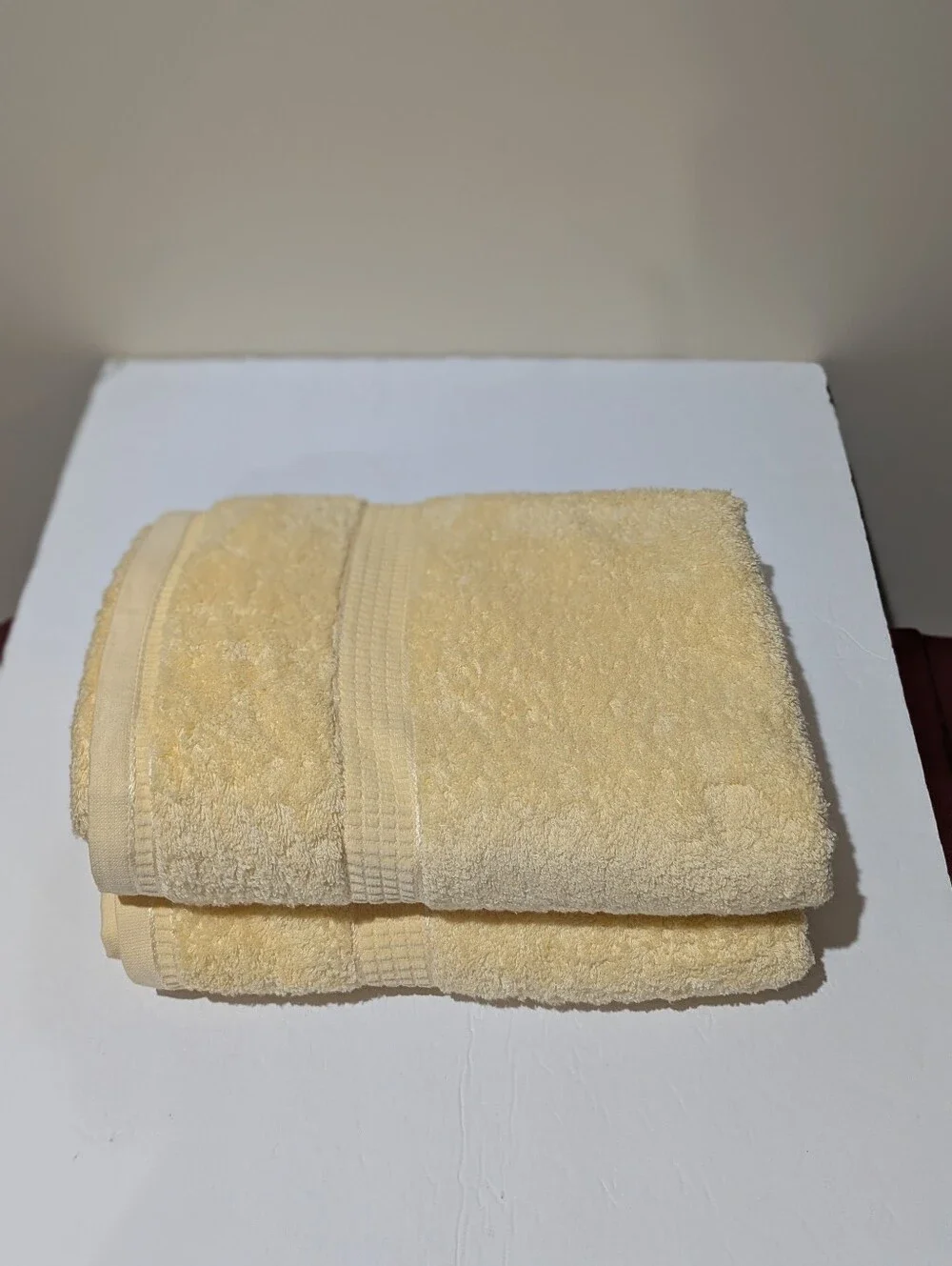 NEW Lot Of 2 Bianca Premium Very Soft Cotton Bath Towels - Light Yellow